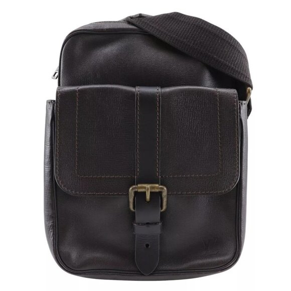 LOUIS VUITTON Irokuwa Shoulder Bag M92534 Utah Cafe Brown leather mens - Picture 2 of 13